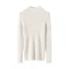 Suéter de Cachemir de Cuello Alto Medio Consinee para Mujer, 100% Cachemir Puro, de Canalé, Corte Ajustado, Suéter Base de Punto Sin Costuras