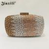 JXL Bolsa Cristal Cashili Diamante Gradiente Strass Clutch de Noite com Corrente Bolsa de Ombro de Corrente Bolsa Feminina