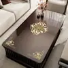 Nuevo mantel de mesa de café transparente estilo chino, lavable, impermeable, a prueba de aceite, protector de escritorio, vidrio suave de PVC, mantel para mesa de café de sala de estar