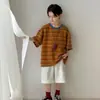 Roupas Infantis Zhilili Camiseta de Manga Curta para Meninos Estilo Novo de Verão 2026 Tops Frescos Infantis Roupas Respiráveis para Bebês Meninos