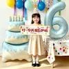Juego de globos con número de cumpleaños temático azul para niños y niñas, decoración de fiesta de bebé, accesorios para arreglo de escena de ambiente