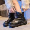 Versión coreana de botas de nieve romboidales para mujer 2024 invierno nuevas impermeables antideslizantes zapatos de pan zapatos de algodón gruesos cálidos con forro polar