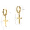 Pendientes colgantes con forma de cruz para mujer, con personalidad de moda, chapados en latón y oro auténtico, transfronterizos de Europa y Estados Unidos