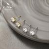 Brincos de Tarraxa com Zircônia de Seis Garras Novos Xuping para Mulheres, Design Simples Estilo Ins, Brincos Básicos Versáteis