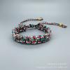 Nueva pulsera tejida a mano de estilo étnico colorido de algodón y lino, pulsera para pareja, moda callejera, casual, pulsera para novias