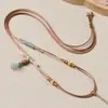 Cordón de Collar Trenzado de Jade Hotan Hecho a Mano de Gama Alta Exquisito Trenzado de Ocho Hilos Ajustable Trenzado Fino