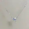 Collar de Hada Mariposa Azul para Mujer, Estilo Ins, Gama Alta, Lujo Ligero, Versátil Cadena para Clavícula de Camelia, Exquisita Cadena para Clavícula