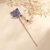 Horquilla de Mariposa de Perla de Color Sólido para Puestos, Horquilla de Aleación Antigua de Alta Gama, Horquilla con Borla, Elegantes Accesorios para el Cabello para Damas