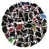 50 Pegatinas de Gato Negro Navideño para Laptops, Maletas, Teléfonos Móviles, Pegatinas de Graffiti Impermeables Disponibles para Venta al por Mayor