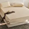 Falda de cama de felpa de leche clase A Color sólido Cubierta de cama Pieza única Artículo único Juego de ropa de cama de felpa de coral Juego de tres piezas Dormitorio Engrosado Cálido Invierno