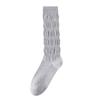Calcetines Slouch de Algodón Puro para Mujer de Primavera y Verano, Calcetines Finos de Verano hasta la Pantorrilla, Transpirables, Adecuados para Combinar con Zapatos de Cuero Pequeños, Calcetines Altos de Tubo de Color Sólido sin Costuras