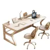 Mesa simples para duas pessoas, estação de trabalho de mesa, mesa de computador para casa para estudantes, mesa de quarto de tamanho pequeno, mesa gamer minimalista