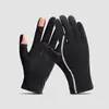 Guantes de Dedos para Hombres de Verano Finos de Seda de Hielo Protector Solar Secado Rápido Anti-ultravioleta Antideslizantes Pesca Deportes Montar Transpirables