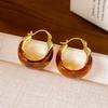 Pendientes de Trébol de Cuatro Hojas Maillard de Aguja de Plata Estilo Hong Kong Retro Elegantes Pendientes para el Trabajo Moda Femenina Lujo Ligero Pendientes de Gama Alta