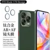 Para ZTE Blade V70 Película de lente de diseño marco de metal vidrio templado ojo de águila anillo protector antiarañazos