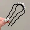 Grampo de Cabelo em Forma de U com Pérolas para Mulheres 2025 Novo Estilo Ferramenta de Penteado Grampo de Cabelo Acessório de Cabelo de Alta Qualidade Pente Estilo Chinês Grampo de Cabelo Adorno de Cabeça