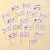 Decoración de Pastel Estilo Ins Bandera Coreana Enchufe Dibujos Animados Oso Lindo Hp Corazón Feliz Cumpleaños Topper Accesorios