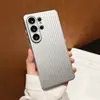 Funda para Teléfono Móvil Adecuada para Samsung S26Ultra S25 Mate Translúcido S24Plus Rayada Botón Metálico Cubierta Protectora