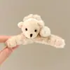 Presilhas de cabelo de pelúcia para outono e inverno para mulheres, acessórios de cabelo de luxo leve e de alta qualidade, presilhas elegantes para penteados presos, presilhas tipo tubarão estilo coreano para a parte de trás da cabeça