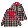 SAVAGEBASE parche de bordado de letras tridimensionales retro americano camisa con textura a cuadros nueva primavera/otoño 2026