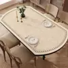 Porta-copos Oval Retrô Impermeável e à Prova de Óleo Sem Lavagem Luxo Leve Toalha de Mesa de Alta Qualidade Estilo Meio do Século Porta-copos Oval