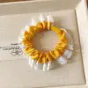Anillo para el Cabello de Encaje de Tela Hielo Seda Anillo para el Cabello Anillo de Cabeza de Intestino Grueso Banda Elástica de Primavera y Verano de Alta Calidad Anillo para el Cabello de Cuerda Elástica