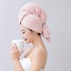 Turbante grande feminino em fleece coral com elástico secagem rápida absorvente toalha para secar cabelo atacado transfronteiriço Amazon