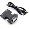 Conversor HDMI fêmea para VGA macho mais vendido com conexão de decodificador de áudio para computador, cabeça de projeção HDMI para VGA
