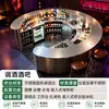 Solução personalizada para a loja inteira para cafeterias comerciais com balcões de bar em aço inoxidável texturizado e caixas registradoras em um novo design de bebidas de chá estilo chinês