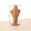 Suporte de Exibição de Colar para Vaso de Madeira Maciça Cabide de Pingente para Joias Modelo de Pescoço Suporte de Joias para Pescoço Adereços de Foto