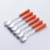 Tazas de Almacenamiento de Tenedores de Fruta de Cerámica de Lujo Ligero Alto Valor de Color Juego de Cubiertos de Acero Inoxidable Tenedor de Fruta Tenedor de Mesa para el Hogar