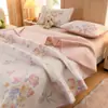 Versión a Versión de Algodón B Terciopelo para Bebé Funda para Cama Individual Acolchada Estampada Funda para Tatami Kang Antideslizante a Prueba de Suciedad Funda Antipolvo Ropa de Cama
