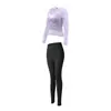 Conjunto de yoga feminino para o outono: top leve de manga comprida e calça comprida esportiva, modelador e respirável, perfeito para corrida e versátil para várias atividades