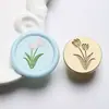 Sello de Cera de 2.2 cm Cabeza de Sello Floral Simple Serie Floral Tallado con Láser Planta Latón Cabeza de Sello Venta al por Mayor desde Fabricante