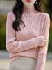 Nuevo Top de Punto Plisado Fino de Manga Larga con Cuello Redondo para Mujer, Capa Base Otoño e Invierno 2025, Comercio Exterior para Mujer