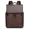 Mochila de negócios masculina transfronteiriça para laptop, novo estilo, adequada para o trajeto e viagens, moderna, simples, casual e com padrão xadrez