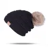 Chapéu de Tricô com Pom-Pom Popular Transfronteiriço, Chapéu de Inverno Unissex para Deslocamento ao Ar Livre, Chapéu de Tricô Casual Quente e Estiloso