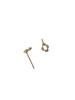 Pendientes de plata de ley 925 con forma de alfiler, sencillos, con diamantes huecos y cuatro circonitas, mini pendientes de alta gama para mujer.