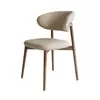 Silla de comedor moderna de lujo ligero de diseño nórdico de madera maciza, silla simple de madera natural para café, ocio, hogar, comedor con respaldo