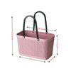 Nueva cesta de regalo de mano, cesta de compras para mujer, cesta de plástico para ropa sucia, cesta de almacenamiento con patrón de lino, cesta de compras de moda