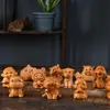 Souvenir de Navidad Talla en Madera de Ciprés Llavero Colgante Navideño Productos de Madera del Zodiaco de Dibujos Animados Dragón, Serpiente y Año del Caballo