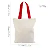 Bolsa de Lona Branca Lisa Bolsa Tote Colorida Pintada à Mão DIY Bolsa de Lona de Grande Capacidade Logo Personalizado