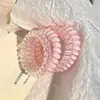 Gomas para el Cabello Tipo Cordón de Teléfono de Color Gelatina de Verano para Mujeres Gomas para el Cabello de Tacto de Alta Gama Elásticas Duraderas Accesorios para el Cabello