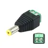 Conector macho de CC sin soldadura, cabeza de alimentación tipo diapasón amarillo, enchufe de CC 5521 macho a terminal de cableado, luz de monitoreo con conector