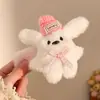 Lindo Pasador de Pelo de Conejo de Peluche Clip Lateral de Corazón de Niña Dulce Pasador de Muñeca Accesorio para el Cabello