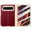 Aplicable a Funda para Teléfono Plegable Xiaomi 18Fold con Soporte para Lente Textura de Cuero Galvanizado Cobertura Completa del Eje Medio Protección contra Caídas