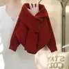 Conjunto de Año Nuevo para Bebé Niña Suéter Rojo Estilo Nuevo 2025 Top de Punto y Leggings Forrados de Polar Conjunto de Dos Piezas para Niña