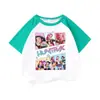 Kpop Hunter Bruxa Grupo Periférico Estampa Estampada Camiseta Fina de Manga Curta Meninas Meninos Estilo Coreano Camiseta Roupa de Família Moderna