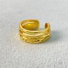 Anillo de Apertura Irregular de Línea Fluida Exagerado Estilo Frío Ins Europeo y Americano para Mujer Moda Diseño de Nicho Decoración Simple Hecha a Mano para Mujeres
