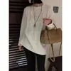 Suéter de punto grueso de lana pura estilo perezoso europeo 2026 para mujer, suéter de punto de cuello redondo, top básico holgado tipo jersey para invierno